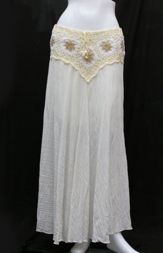 Long V-crochet skirt