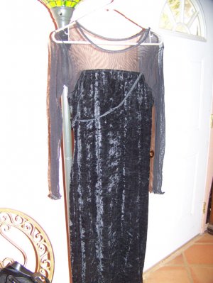 Goth net black velvet feel dress. Worn ONCE. Absolutely superb. Glamor Goth Sexy