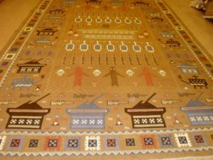 Awesome Large 9x12 ft Handmade War Rug (V78)