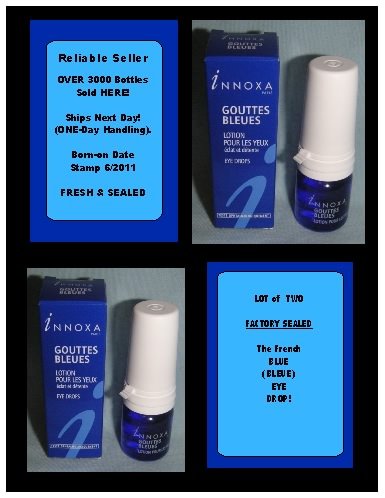 Lot of 2 Innoxa Blue Eye Drops Paris France BEST DEAL Why Pay