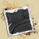 1500TC King Black Stripe Bed Sheets 100% Egyptian Cotton Home Linens