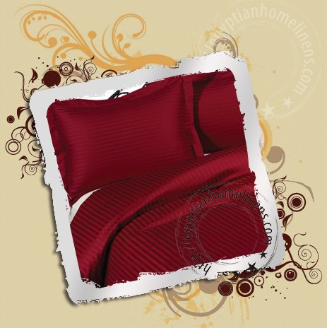 1000tc Queen Sheet Set Egyptian Cotton Burgundy Stripe Bed Sheet Set
