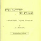 Herskowitz, Joel. For Better Or Verse: One Hundred Original Limericks
