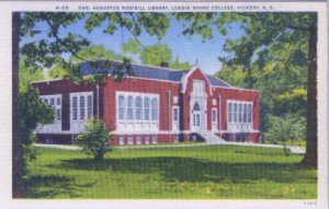 Linen Postcard. Carl Augustus Rudisill Library, Lenoir Rhyne College, Hickory, N.C.