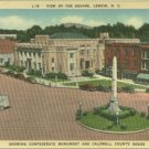 Linen Postcard. View of the Square, Lenoir, N.C.