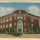 Linen Postcard. High School, Rutherfordton, N.C.
