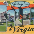 Linen Postcard. Greetings from Salem, Virginia