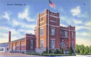 Linen Postcard. Armory, Tamaqua, Pa.