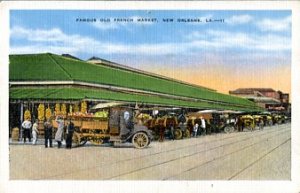 Linen Postcard. Famous Old French Market, New Orleans , LA