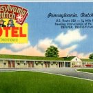 Linen Postcard. Pennsylvania Dutch Motel, U.S. Route 222...DENVER, PENNSYLVANIA