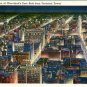Linen Postcard. Night Scene of Cleveland's East Side from Terminal Tower