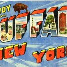 Linen Postcard. Howdy from Buffalo New York