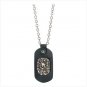LEATHER SKULL DOG TAG NECKLACE