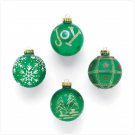 GLASS CHRISTMAS  ORNAMENTS - GREEN