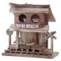 WOODEN TRAIN STATION BIRD HOUSE