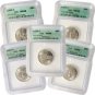 1999 Set of 5 Quarters - Denver Mint Certified 66