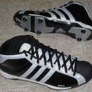 NEW Adidas Black White Football Mid Cleats Shoes ~ 16 Mens $75 Free Shipping