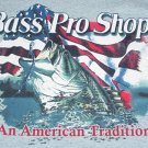 Bass Pro Shops An American Tradition U.S. Flag Gray T-Shirt ~ Men's S Small ~ Free Shipping