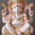 Marble Statue of Lord Ganesh 09" - GNS09003