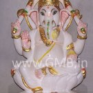Marble Statue of Lord Ganesh 09" - GNS09008