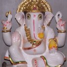 Marble Statue of Lord Ganesh 09" - GNS09009
