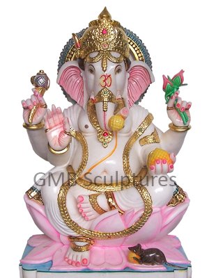 Marble Ganapati Statue 30" - GNS30002