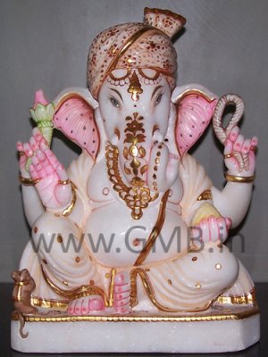 Marble Ganesh Statue 12" - GNS120021