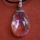 Tachyon Austrian Crystal Teardrop Sterling Silver Pendant
