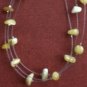 Tachyon Yellow Amber Multi-Strand Sterling Silver Necklace