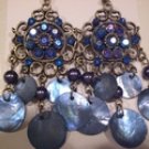 Tachyon Mother of Pearl Shell & Crystal Earrings