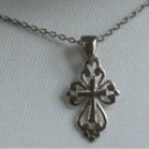 Tachyon Sterling Silver Petite Cross Pendant Necklace