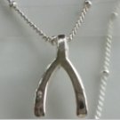 Tachyon Lucky Charm Wishbone Sterling Silver Necklace Pendant