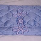 Crabtree & Evelyn Blue Quilted Satin Jewelry Roll