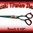 Kissaki Pro Hair 5.5 inch Sensuki Designer Series Black Titanium Shears / Scissors / Salon / Barber