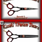 Kissaki Left Handed Pro Hair 5 inch Sensuki L & Daisaku L 26 tooth Black Titanium Shears Combo