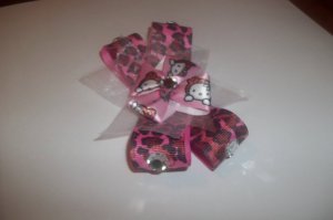 Hello Kitty & Leopard Rhinestone Bow