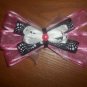 Sheer Pink and Black Dot Bow