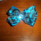 Blue Leopard Mini Bow