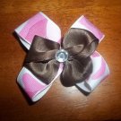 Pink and Brown Mini Camo Bow
