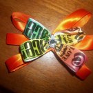 Orange Peace Symbols Boutique Bow