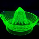VINTAGE VASELINE GLASS JUICER REAMER