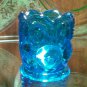 Moon and stars blue toothpick holder by L.E. Smith Glass