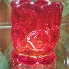 Moon and stars ruby red / amberina toothpick holder by L.E. Smith Glass