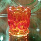 Moon and stars amberina toothpick holder by L.E. Smith Glass