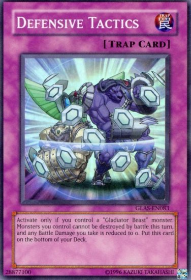 Yugioh card GLAS-EN083 Defensive Tactics Super Rare