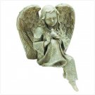 Resting Angel with Bird Garden Decor