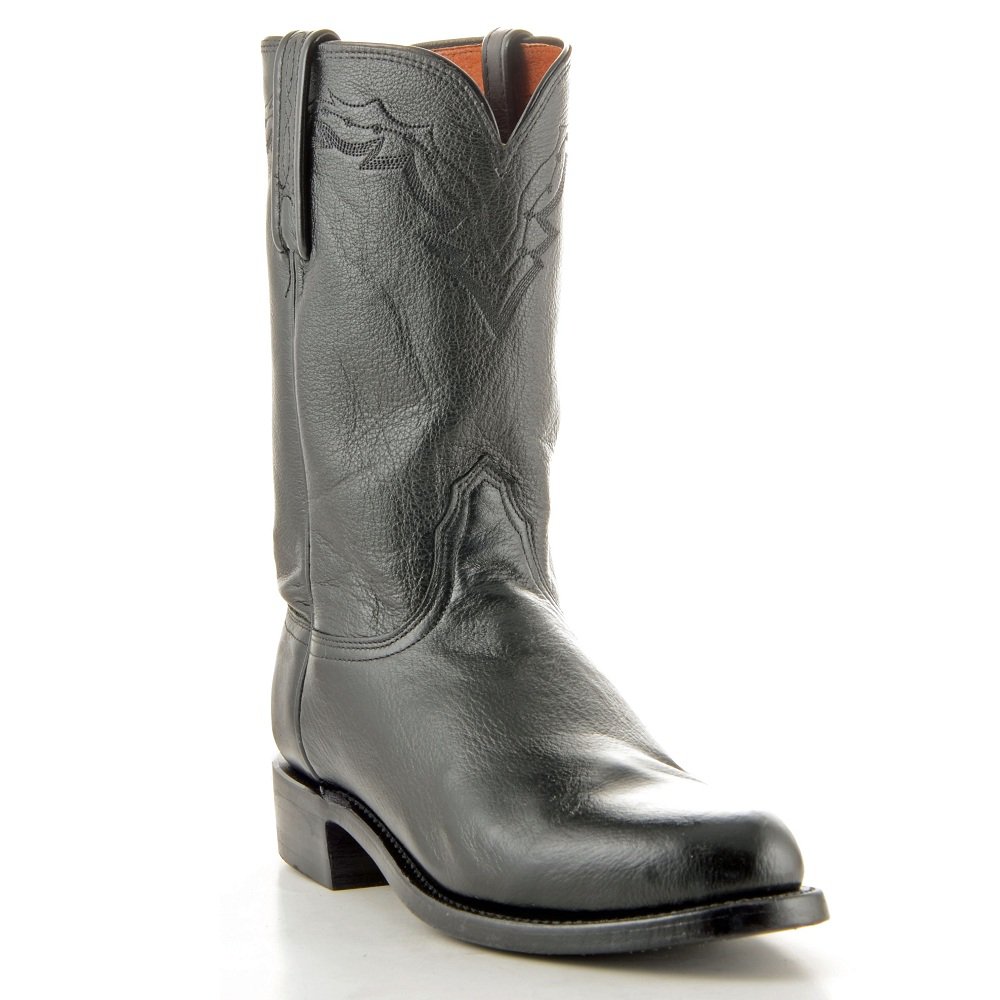 Lucchese Lonestar Roper Calf Boot - US 8D - Black