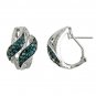 14K Diamond and Blue Diamond Earring