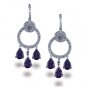 14K White Gold Diamond and Amethyst Earrings
