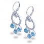 14K White Gold Diamond and Blue Topaz Earrings